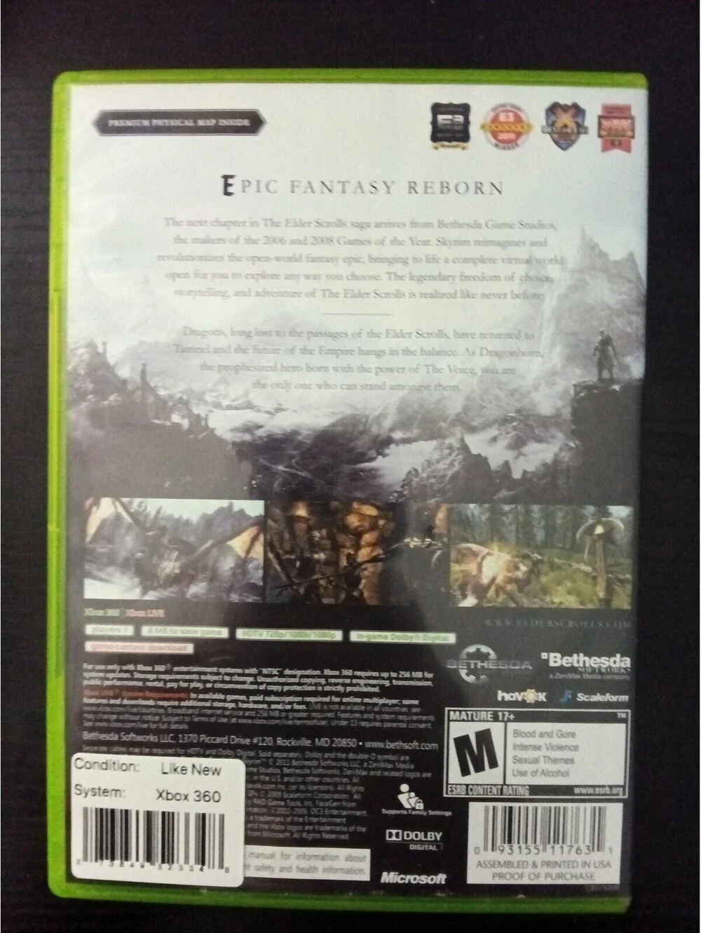 Elder Scrolls Skyrim - Microsoft Xbox 360